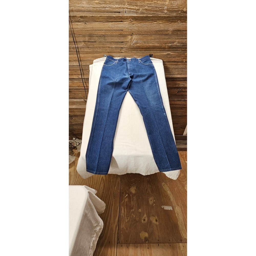 Wrangler 13MWZ Cowboy Cut Jeans Mens 42x36 Blue Indigo Straight Leg Made in USA